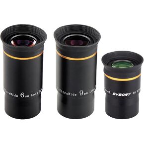 SVBONY Telescope Eyepiece 15mm Bundle with Eyepiece 6mm 9mm, 66 Degree Ultra Wide Angle Eyepiece, 1.25 inches Telescope Accessories for Astronomical Observation