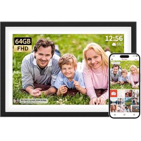 Digital Picture Frame WiFi 10.1" IPS Display 1280x800 Touch Screen 64GB Storage, Instantly Share Photos and Videos via Frameo