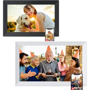 Frameo Digital Picture Frame 2 Pack, 1pc 10.1inch 1280 * 800 Digital Photo Frame 16GB Memory, 1pc 15.6inch Photo Frame Electronic 32GB Memory, 1920 * 1080 Touch Screen, Auto-Rotate, Share Photo Video