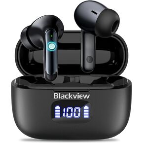 Blackview AirBuds 8 True Wireless Earbuds, Active Noise Cancellation, 56H Playtime, Bluetooth 5.3 HiFi, IPX7 Waterproof in Ear Sports Earbuds, Smart Touch Control, LED Power Display for Android iOS