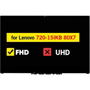 15.6" LCD Touch Screen Display Replacement Assembly with Bezel for Lenovo Yoga 720-15IKB B156HAN02.0 5D10M42889 5D10M42864 5D10N24289 FHD 1920 * 1080 30pins