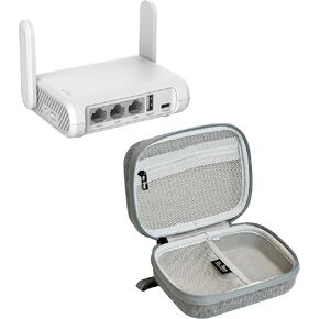 GL.iNet GL-SFT1200 (Opal) Secure Travel WiFi Router & GL.iNet Gadget Organizer Case for Travel Routers (Grey)