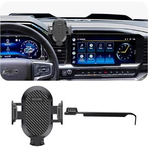Car Phone Holder Fits for Chevrolet Silverado 1500 2500 3500 2022-2025 Accessories(Only fit for 13.4-Inch Screen),Thick Cases Friendly,Cell Phone Mount for 4.7-7 in Phones