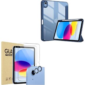 ProCase for iPad 10th Gen 2022 10.9" Case Bundle with 2 Compatible Screen Protectors and 2 Camera Lens Protectors