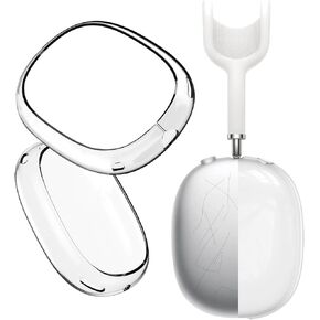 Case Cover Replacement for AirPods Max Headphones, Clear Soft TPU Ear Cups Cover, Transparent Accessories Silicone Protector Compatible with Apple AirPods Max