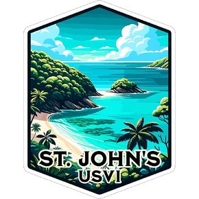 St. John's USVI Sticker 4 Inch - Materproof Vinyl Secal for Laptop Gater Bottle Carbly - ملصقات جمالية طويلة الأمد للبالغين ID4490