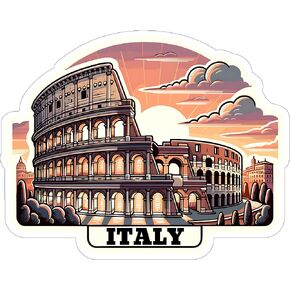 Italy Sticker 4 Inch - Waterproof Vinyl Decal for Laptop Water Bottle Car Tumbler - Durable Aesthetic Long-Lasting Stickers for Adults ID44990