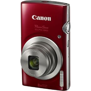 Canon PowerShot ELPH 180 Digital Camera w/Image Stabilization and Smart AUTO Mode (Red) (Renewed)