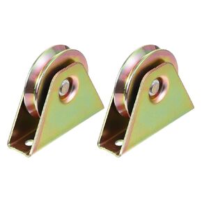 PATIKIL 2.75" V Groove Caster, V-Type Groove Wheel V Groove Pulley Sliding Gate Wheels for Driveway Gate Industrial Machines V Track Rail, Loading Capacity 661 Lbs