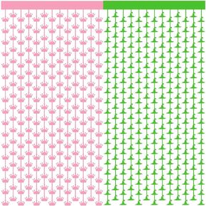 2Pack Pink and Green Foil Stertains 3.3 × 6.6 قدمًا من الستار الستار الخلفية Witch Hat Hat Crown Photo Photo Prop