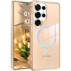 BENTOBEN for Samsung S25 Ultra Case Clear Glitter, Galaxy S25Ultra Magnetic Phone Case [Compatible with MagSafe] Shockproof Cute Women Girl Protective Cover for S25Ultra 6.9inch, Shiny Bling Clear