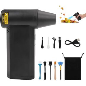 Compressed Air Duster,100000RPM Electric Air Duster with LED Light,Rechargeable Air Blower Jet Dry Blower,Turbo Fan for Keyboard,Car, PC and Home Cleaning Kit Replaces Compressed Air Can (100000RPM)