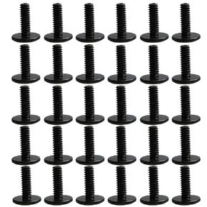 30PCS 1/4 Inch x 38mm Flat Head Socket Cap Screws Bolts, Black Flat Head Allen Bolts