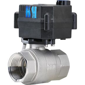 3/8 inch DN10 NPT 2 Way 12VDC 24VAC/DC Stainless Steel 304 Normally Closed Electrical Position Feedback On/Off Motorized Ball Valve