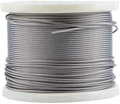 1/8" Stainless Steel Cable 500FT Wire Rope Cable T316(Marine Grade) 7x7 Strands Cable for Stair Fence Deck Railing, Black in Kuwait