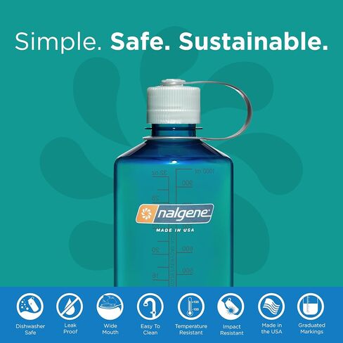 Nalgene Sustain Tritan BPA-Free Water Bottle Made with Material Derived from 50% Plastic Waste, 32 OZ, Narrow Mouth, Cotton in Saudi Arabia