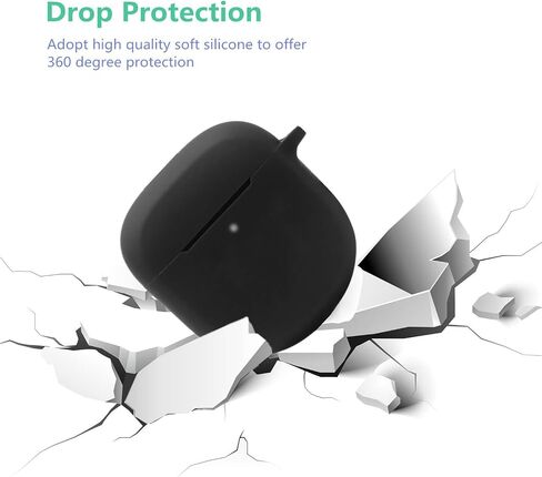 Case for Bose QuietComfort Earbuds II Case Cover 2022, Cute Bose Earbuds 2 Soft Silicone Skin Shockproof Protective Cover for New Bose Earbuds II Case with Carabiner Keychain for Women Girls (Black) in Kuwait