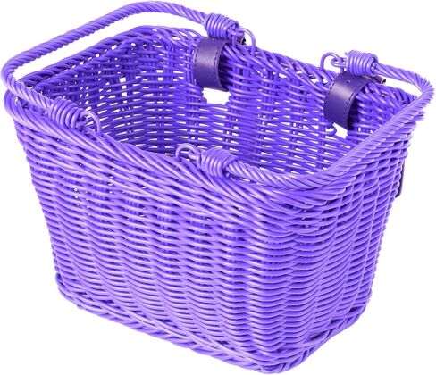 Kids Bike Basket Set, Front Bicycle Bike Baskets for Kids, Hand-Woven Wicker Boys and Girls Bike Basket Front,Children Cycling Basket,Easy Install Detachable in Saudi Arabia