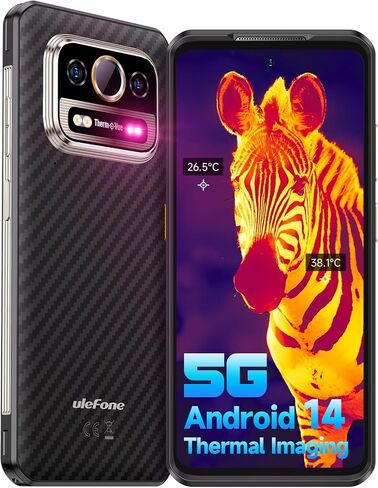 Ulefone Rugged Smartphone, Armor 25T Thermal Imaging Camera, Android 14 12GB + 256GB Helio G99 Octa-Core, 50MP + 64MP Night Vision, 33W/6500mAh 6.78 Inch 120Hz, IP68 Dual SIM 4G Unlocked Cell Phone in Saudi Arabia