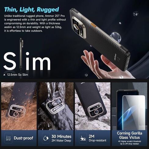 Ulefone Rugged Smartphone, Armor 25T Thermal Imaging Camera, Android 14 12GB + 256GB Helio G99 Octa-Core, 50MP + 64MP Night Vision, 33W/6500mAh 6.78 Inch 120Hz, IP68 Dual SIM 4G Unlocked Cell Phone in Saudi Arabia