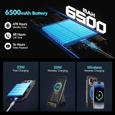 Ulefone Rugged Smartphone, Armor 25T Thermal Imaging Camera, Android 14 12GB + 256GB Helio G99 Octa-Core, 50MP + 64MP Night Vision, 33W/6500mAh 6.78 Inch 120Hz, IP68 Dual SIM 4G Unlocked Cell Phone in Saudi Arabia