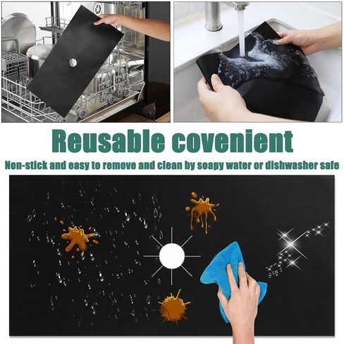3-Piece Set of Gas Stove Guards, Easy-Clean and Reusable Stove Surface Shields, Heat-Resistant Liners for Gas Range, Protective Burner Covers for Gas Stovetop in Saudi Arabia