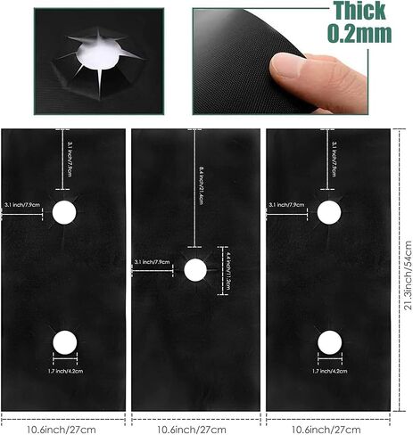 3-Piece Set of Gas Stove Guards, Easy-Clean and Reusable Stove Surface Shields, Heat-Resistant Liners for Gas Range, Protective Burner Covers for Gas Stovetop in Saudi Arabia