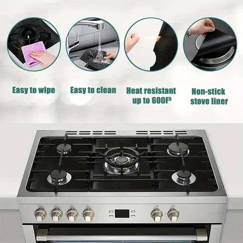3-Piece Set of Gas Stove Guards, Easy-Clean and Reusable Stove Surface Shields, Heat-Resistant Liners for Gas Range, Protective Burner Covers for Gas Stovetop in Saudi Arabia