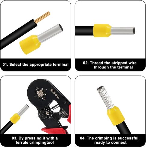 Wire Ferrules Kits Silver Plated Copper Crimp Terminal Connector 8 Sizes AWG (1/0 2/0 2 4 6 8 10 12) Sleeves Insulated Cord Pin End Terminal (166pcs) in Kuwait
