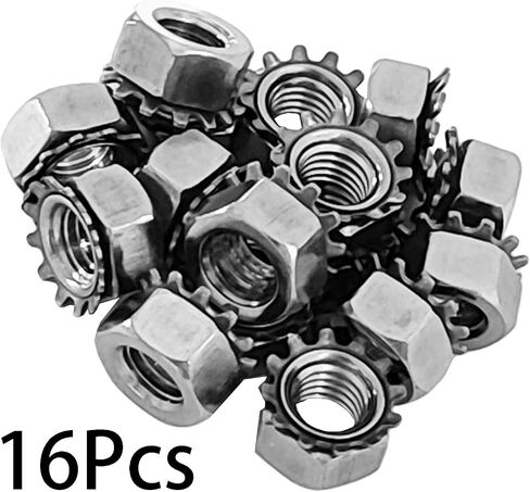 صواميل M3 K-Lock مع غسالة أسنان خارجية، صواميل Kep Lock، رأس سداسي، 304 من الفولاذ المقاوم للصدأ، 80 قطعة in Kuwait