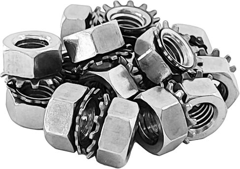 صواميل M3 K-Lock مع غسالة أسنان خارجية، صواميل Kep Lock، رأس سداسي، 304 من الفولاذ المقاوم للصدأ، 80 قطعة in Kuwait