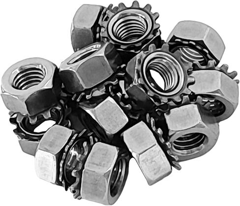 صواميل M3 K-Lock مع غسالة أسنان خارجية، صواميل Kep Lock، رأس سداسي، 304 من الفولاذ المقاوم للصدأ، 80 قطعة in Kuwait