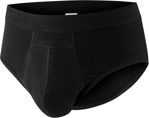 PRO-TECH-Dry Washable & Reusable Urinary Incontinence Cotton Brief Underwear for Men with Front Absorbent Area - 5 Pack (Buy 4 Get 1 Free), Black Small in Kuwait