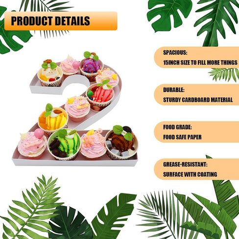 15in Cardboard Number Shape Box Fillable Tray, Food Charcuterie Board, Cupcake Sweet Party Decor (Number 8) in Kuwait