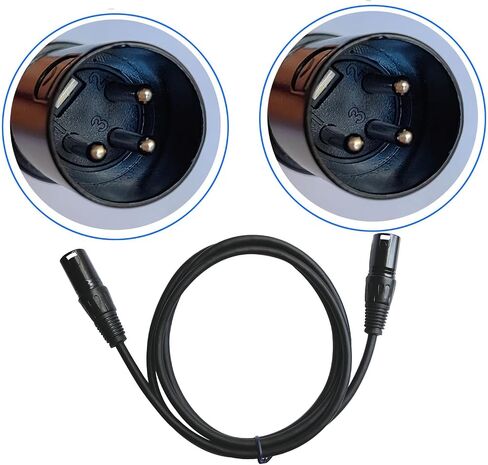 5ft XLR Microphone Cable,3 Pin Mic Cord for Speaker Systems and More XLR Audio Devices,Black (Male to Male) in Kuwait
