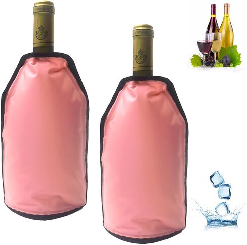 Ice Wine Sleeve, Ice Wine Chiller, Wine Cooler Refrigerator, Wine Bottle Chiller Cooler for Red White Champagne or Sparkling. Gel Cooling Holder Freestanding Carrier Chilling, Set 2 (Purple) in Saudi Arabia
