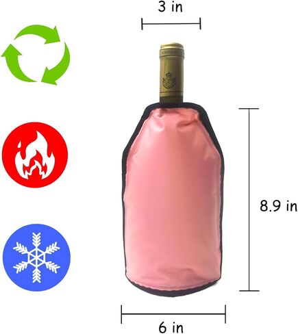 Ice Wine Sleeve, Ice Wine Chiller, Wine Cooler Refrigerator, Wine Bottle Chiller Cooler for Red White Champagne or Sparkling. Gel Cooling Holder Freestanding Carrier Chilling, Set 2 (Purple) in Saudi Arabia