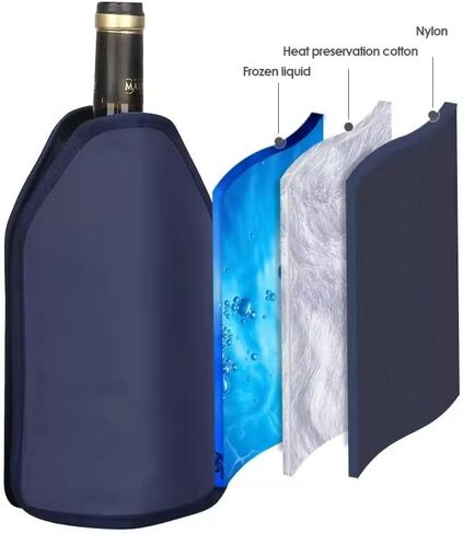 Ice Wine Sleeve, Ice Wine Chiller, Wine Cooler Refrigerator, Wine Bottle Chiller Cooler for Red White Champagne or Sparkling. Gel Cooling Holder Freestanding Carrier Chilling, Set 2 (Purple) in Saudi Arabia