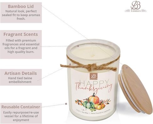 Winter & Fall Collection - Natural Soy Hand Poured Fragrant Candles, Frosted Jars with Bamboo Lid, Ideal for Home Decor & Relaxation, 90+ Hours Burn Time, 12oz (Sparkling Cranberry) in Saudi Arabia