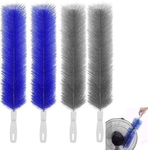 2 Pcs Cobweb Duster, Bendable Fan Duster, Plastic Fan Cleaner Brush,Microfiber Head Dusting Brush, Reusable Dust Remover for Air Conditioning Shutters,Ceiling Fan Blades,Air Vents, Curtains, Cars in Kuwait