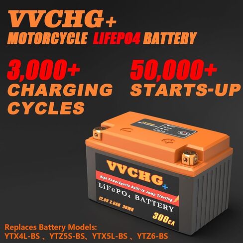 Motorcycles Lithium Battery, 12V 2.5Ah 300A High Power Sport LiFePO4 Battery, YTX4L-BS/YTX5L-BS, YTZ5S-BS/YTZ6-BS, For Dirt bikes, ATV, Scooter, Snowmobile, Motocross,Lawn Mower in Saudi Arabia