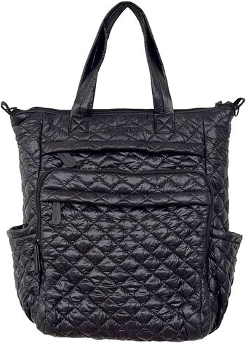 Quilted Nylon Dance Cali Backpack, Multiple Pockets, Black and Pink, The Tiler Peck Collection - BP04 (Black) in Saudi Arabia