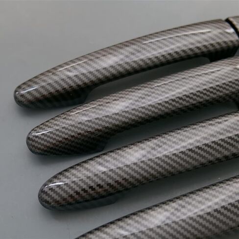 1 Set Sport Carbon Fiber Style Door Handle Cover Trim for Mazda 2 3 6 CX-3 CX-5 CX-9 (with Keyless Holes) in Saudi Arabia