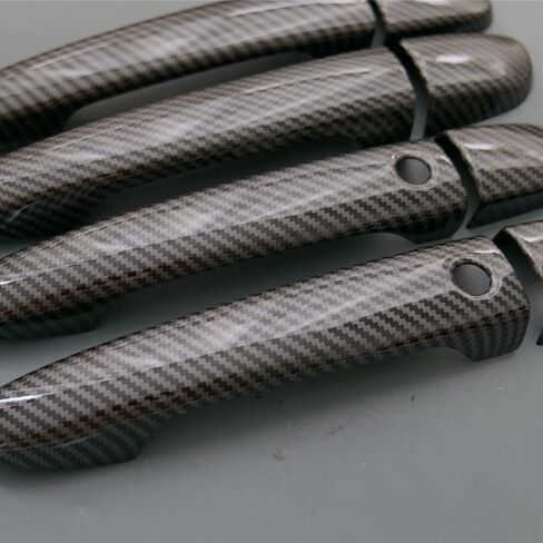 1 Set Sport Carbon Fiber Style Door Handle Cover Trim for Mazda 2 3 6 CX-3 CX-5 CX-9 (with Keyless Holes) in Saudi Arabia