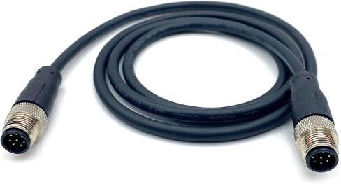 16.4FT M12 8Pins Double Male Connector Cable, A Code Molding Cable Double Male Head Aviation Sensor Electrical PVC Cable Industrial Molded Cable 30V 2A AWG24（5Meter） in Saudi Arabia