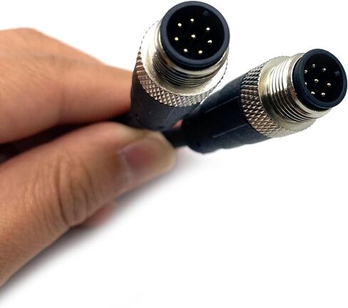 16.4FT M12 8Pins Double Male Connector Cable, A Code Molding Cable Double Male Head Aviation Sensor Electrical PVC Cable Industrial Molded Cable 30V 2A AWG24（5Meter） in Saudi Arabia