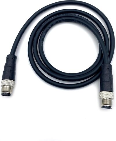 16.4FT M12 8Pins Double Male Connector Cable, A Code Molding Cable Double Male Head Aviation Sensor Electrical PVC Cable Industrial Molded Cable 30V 2A AWG24（5Meter） in Saudi Arabia
