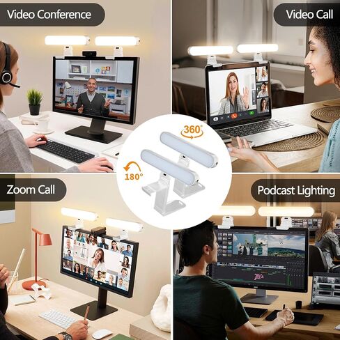 yAyusi Dual-lamp Video Conference Lighting, Webcam Light with Remote and Touch Control, Zoom Lighting for Computer, LED Monitor Laptop Light for Video Conferencing/Streaming/Video Calls/Zoom Meetings in Saudi Arabia