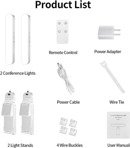 yAyusi Dual-lamp Video Conference Lighting, Webcam Light with Remote and Touch Control, Zoom Lighting for Computer, LED Monitor Laptop Light for Video Conferencing/Streaming/Video Calls/Zoom Meetings in Saudi Arabia
