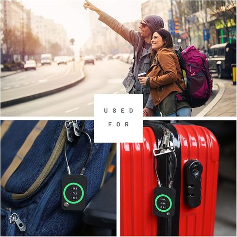 قفل التحرير والسرد ، قفل كابل متميز مع رمز ، أقفال مزيج لأمن السفر ، أقفال الأمتعة ، قفل سحاب لحقائب الظهر ، حقيبة ، حقيبة ، قفل قرص صغير مضاد للسرقة (غير مسطح ، أسود) in Kuwait